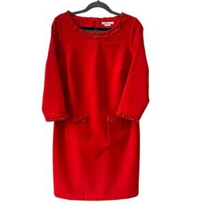 Boden Red Orange Ruffle Dress 10